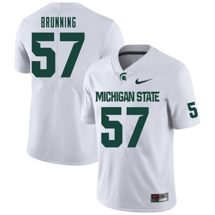Men #57 Evan Brunning Michigan State Spartans College Football Jerseys Sale-White